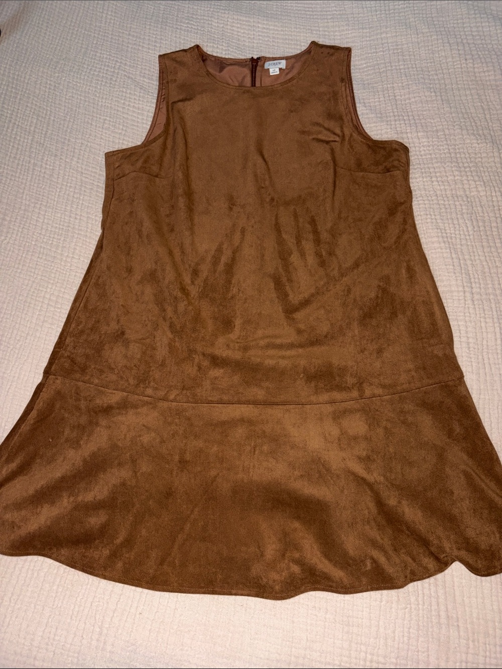 Jcrew Brown Sleeveless Faux-Suede A-Line Dress